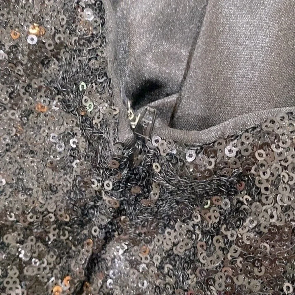 Alfred Angelo size 6 black strapless sequin dress